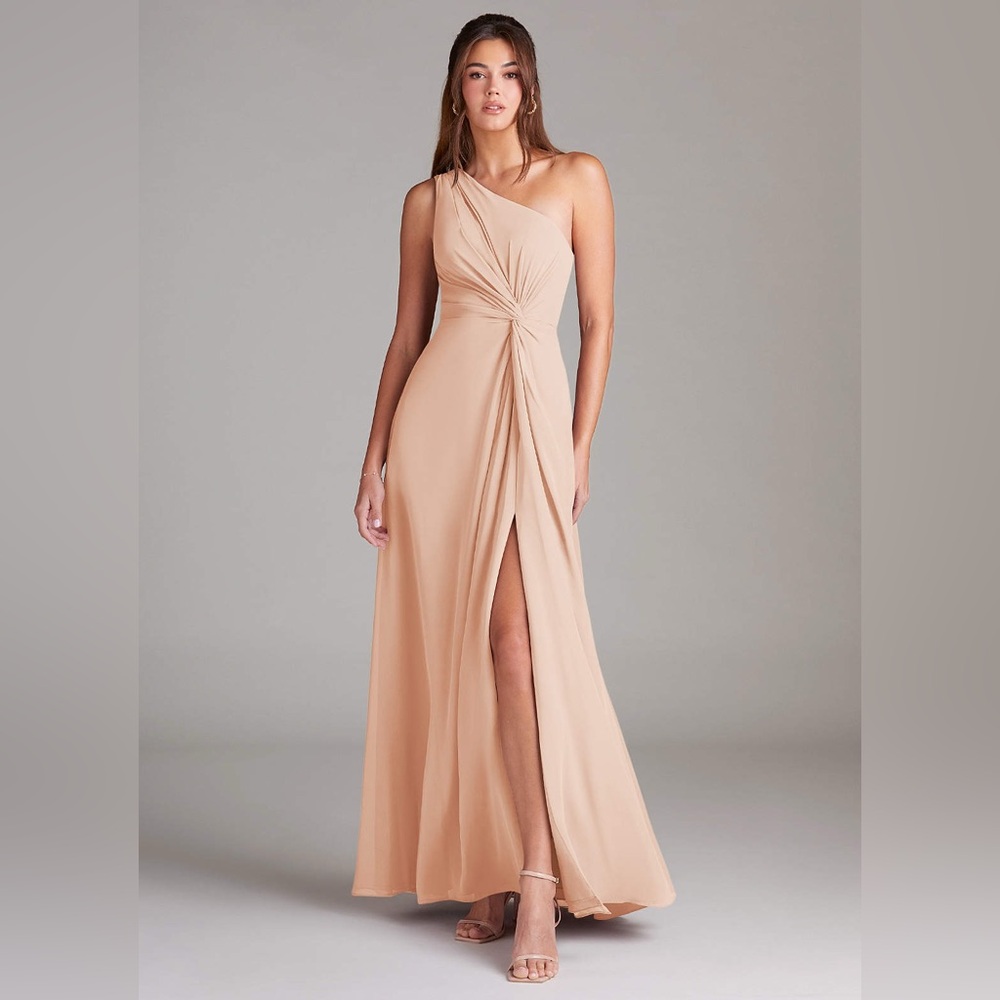 NWT AZAZIE BROOKE English Rose A-Line One Shoulder Chiffon Dress Size:10